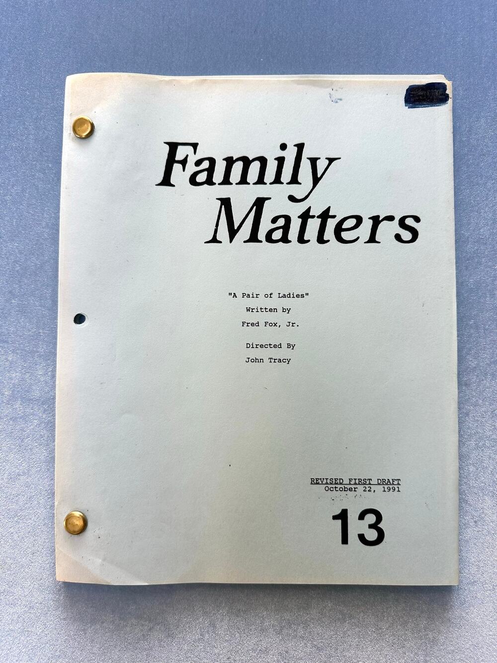 FAMILY MATTERS Original TV Script 1991 Episode A Pair of Ladies Steve Urkel